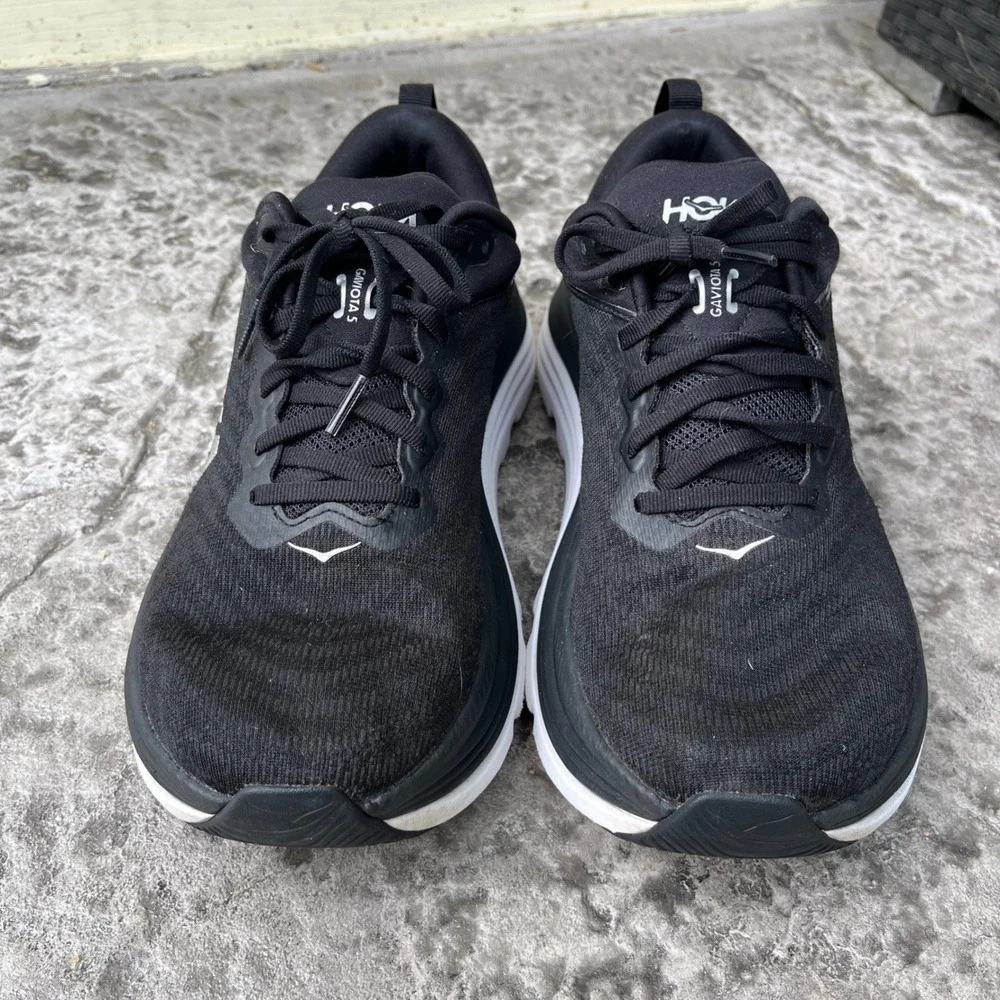 Hoka Gaviota 5 Womens Running Shoes Black White 1134235 BWHT Size 9B Stability